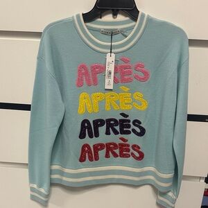 Alice + Olivia Light Apres Sweater with Colorful Beaded Appliqué